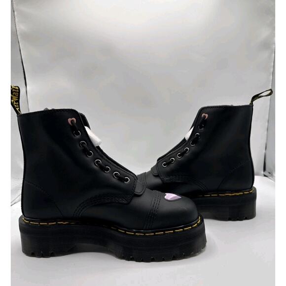 Dr Martens Womens Size 8 Sinclair Heart Platform Boots Zipper Laces Brand New - Picture 3 of 11